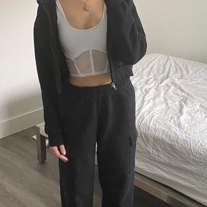 aritzia full black boyfriend sweat set